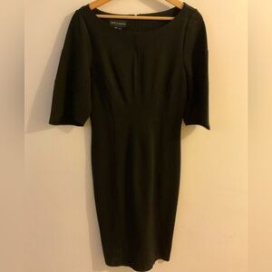 ADRIA MOSS Slim Cut Knee-Length Black Dress